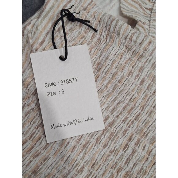 NWT Japna Striped Ruffled Sleeveless Top/Sz. S - Picture 4 of 7